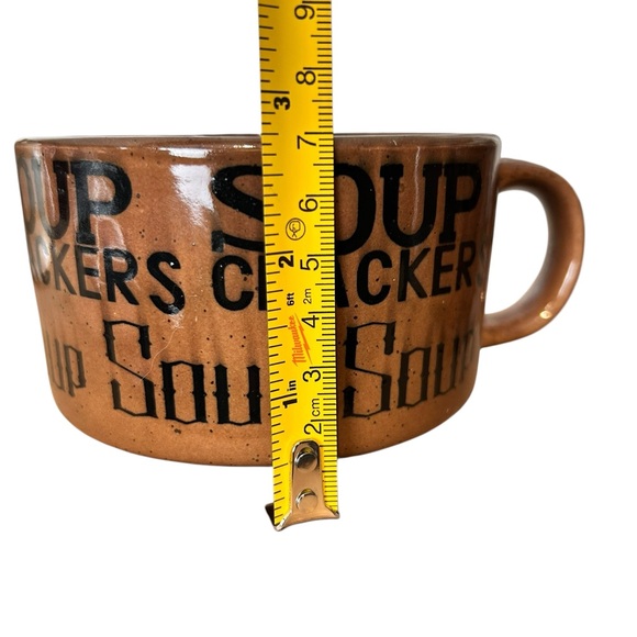 Vintage "Soup & Crackers" stoneware mugs, Japan, speckled brown Collectible - Picture 8 of 9